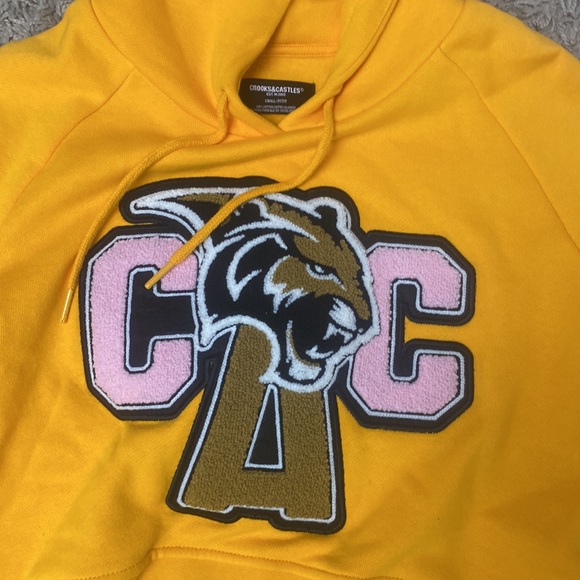🌼🌼🌼CROOKS AND CASTLES GOLD YELLOW HOODIE SIZE SMALL BRAND NEW NEVER WORN - Picture 6 of 7